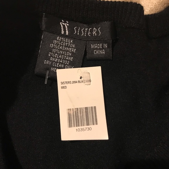 ‼️HUGE SALE‼️ NWT Sisters Black Jeweled Cardigan - Picture 5 of 8